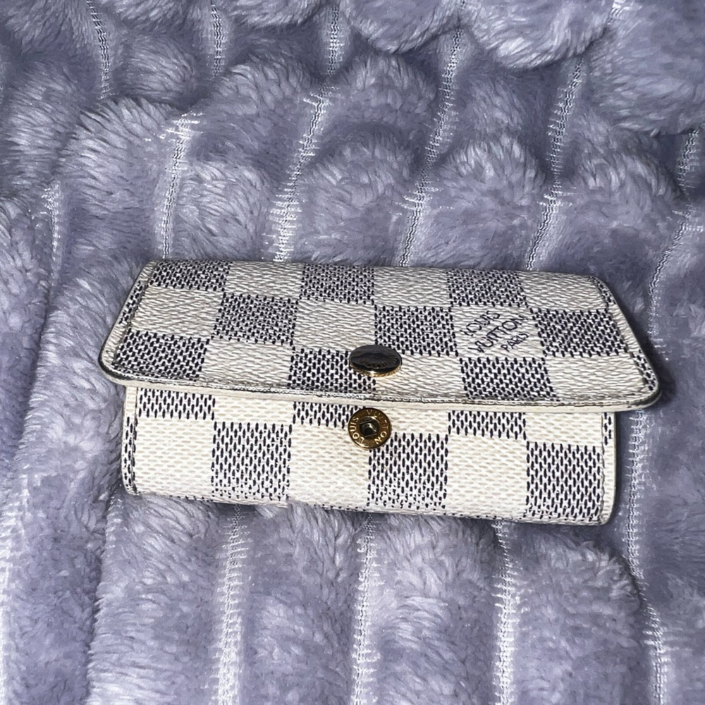 Louis Vuitton White and Black Checkered Bag